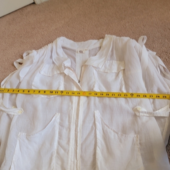Anthropologie Lilka Oversized White Zip Up Top XS/S - Picture 8 of 11